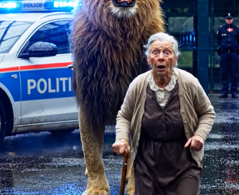 En løve flygtede fra zoologisk have, og da de bemærkede en gammel kvinde i parken, stoppede de ved siden af ​​hende; snigskytter havde allerede sigtet ham, men i det øjeblik skete der noget uventet.